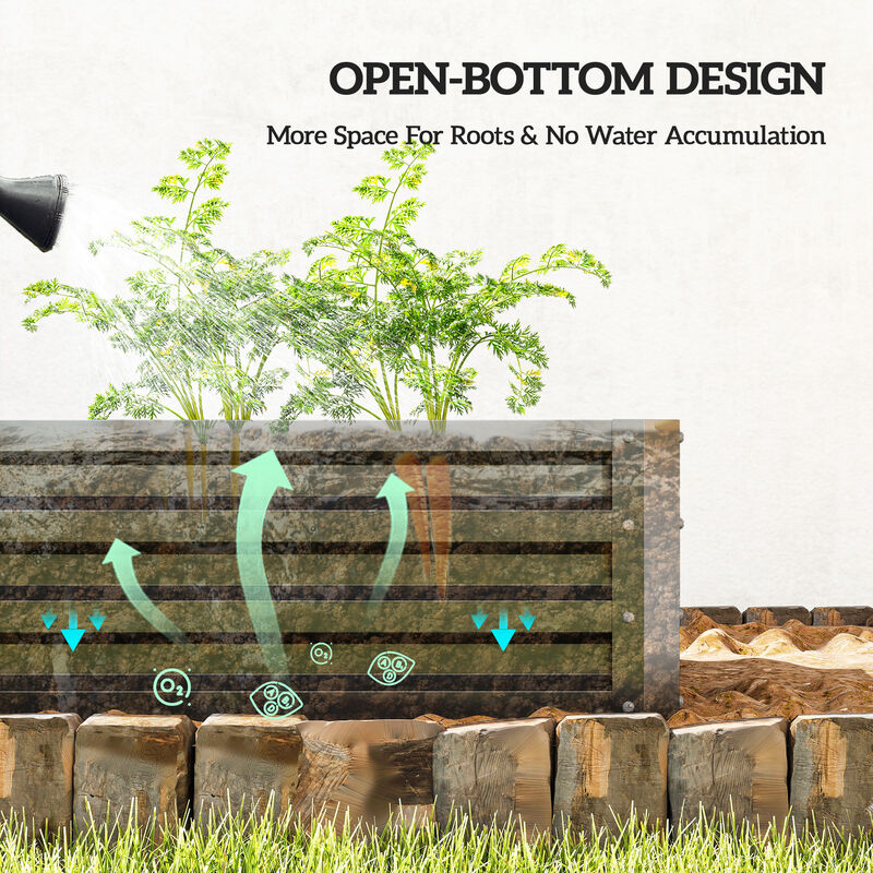 Hivvago 4' x 2' Raised Planter for Garden or Backyard image number 4