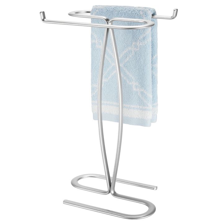 mDesign Metal Hand Towel Holder Stand for Bathroom Vanity Countertop