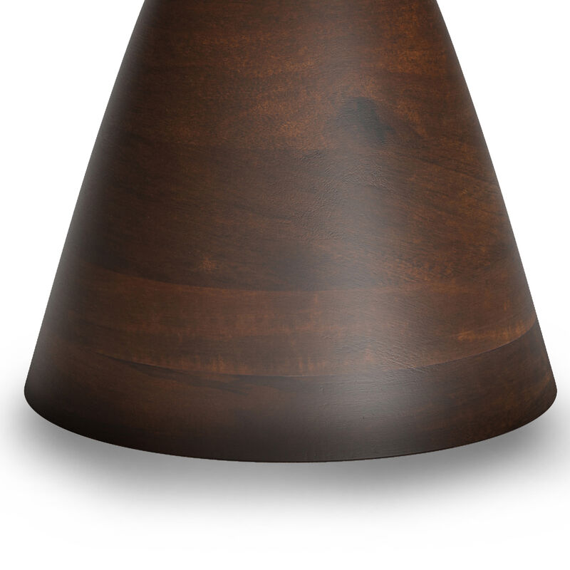 Winnie SOLID ACACIA WOOD 30 inch Wide Round Modern Coffee Table in Walnut, Fully Assembled