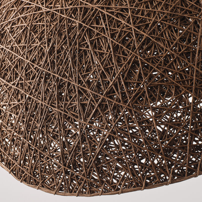20.5" Bohemian Dark Brown Handwoven Rattan Dome Pendant Light for Kitchen Island, Living Room and Dining Room image number 6
