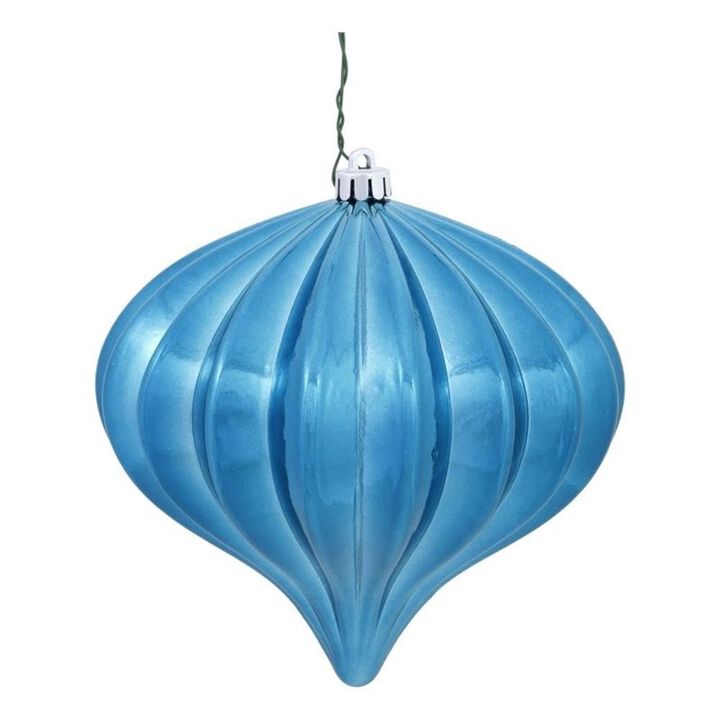 Vickerman UV Treated Onion Christmas Ornaments in Shiny Turquoise (Set of 3)