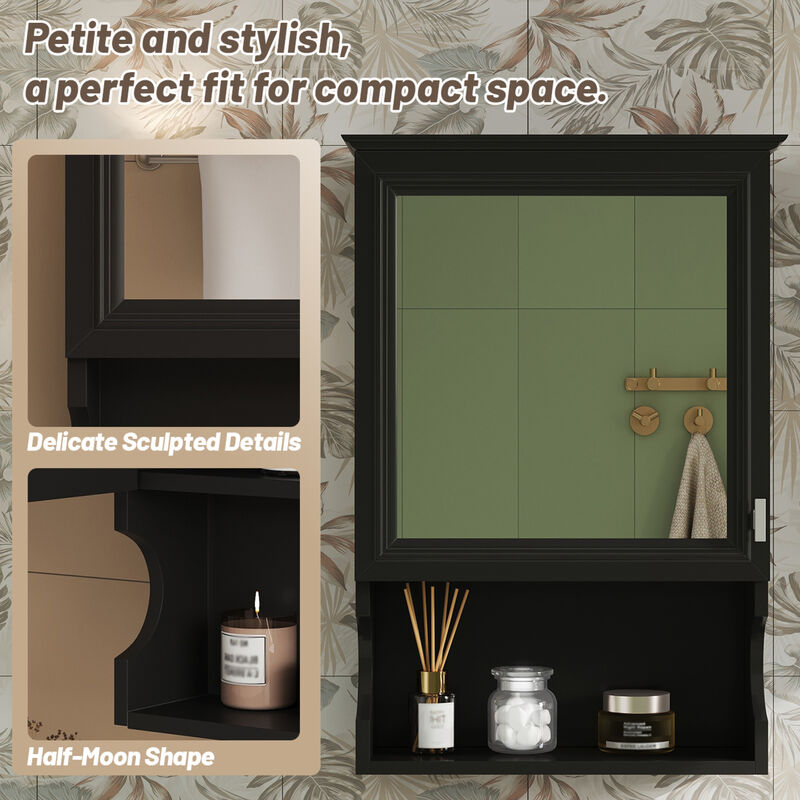 ELEMENT ACE Wall Mounted Bathroom Storage Cabinet with Mirror and Adjustable Shelf image number 7