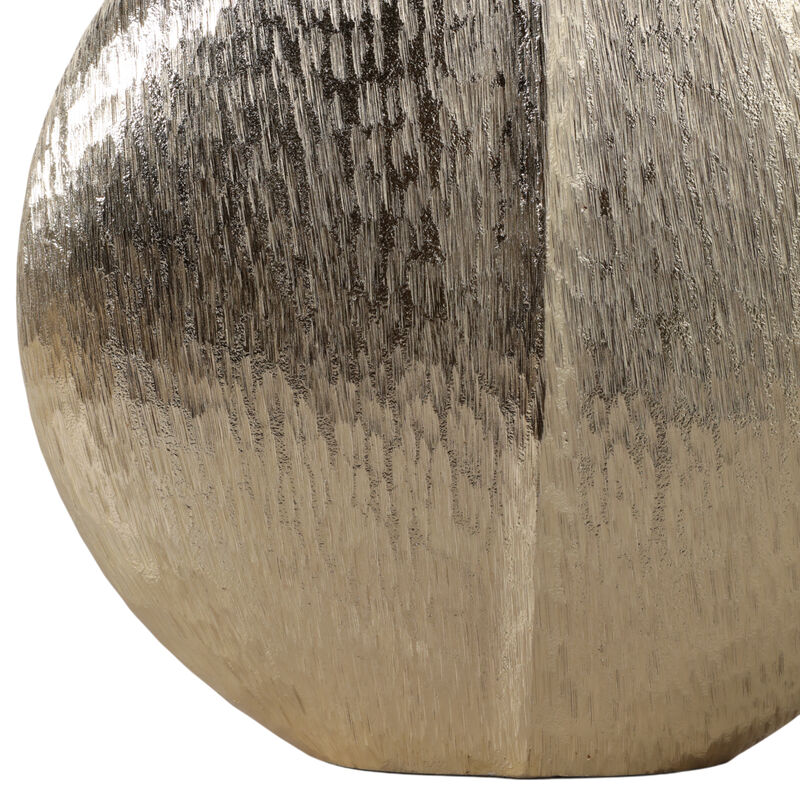 14x14" Modern Round Metal Vase, Gold image number 4