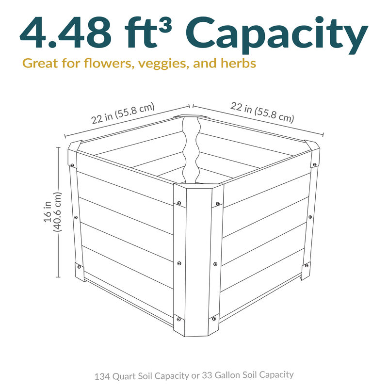 Sunnydaze 41" Square Steel Raised Garden Bed