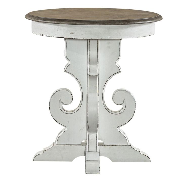 Liberty Furniture Magnolia Manor Round End Table in Antique