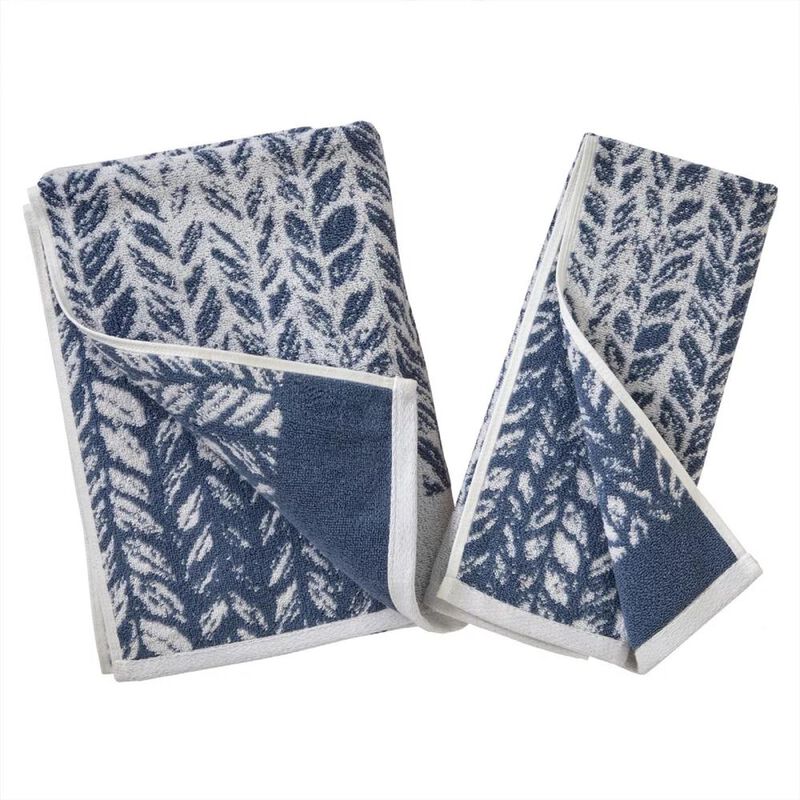 SKL Home Distressed Leaves Hand Towels - Set of 2 - 16x26", Gray