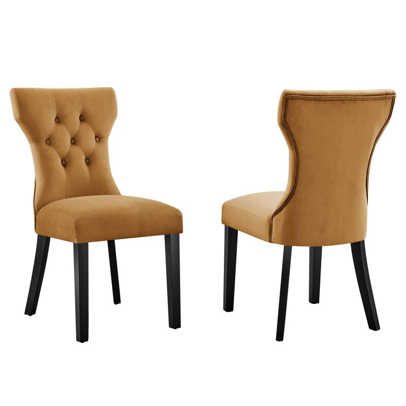 Silhouette Performance Velvet Dining Chairs - Set of 2 image number 0
