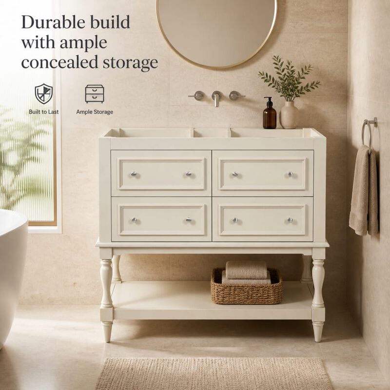 ELEMENT ACE Free Standing 36-Inch Bathroom Vanity Cabinet with 4 Drawers, Solid Wood Frame, MDF Build for Bathroom Storage image number 4
