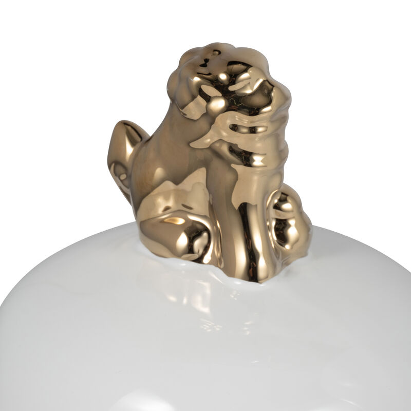 24" Lion Head Temple Jar image number 4