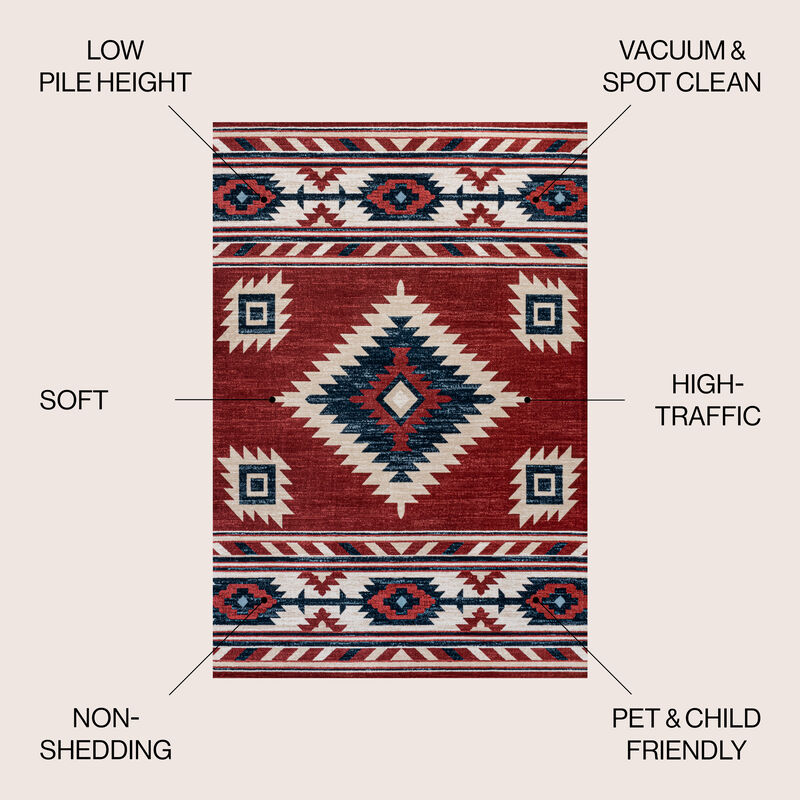 Serape Medallion Southwestern Area Rug