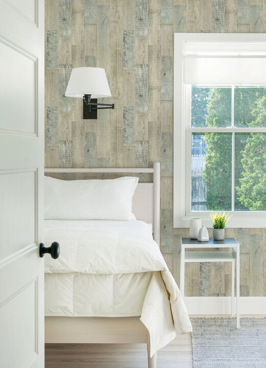 Chebacco Taupe Wood Planks Wallpaper (Set of 2)
