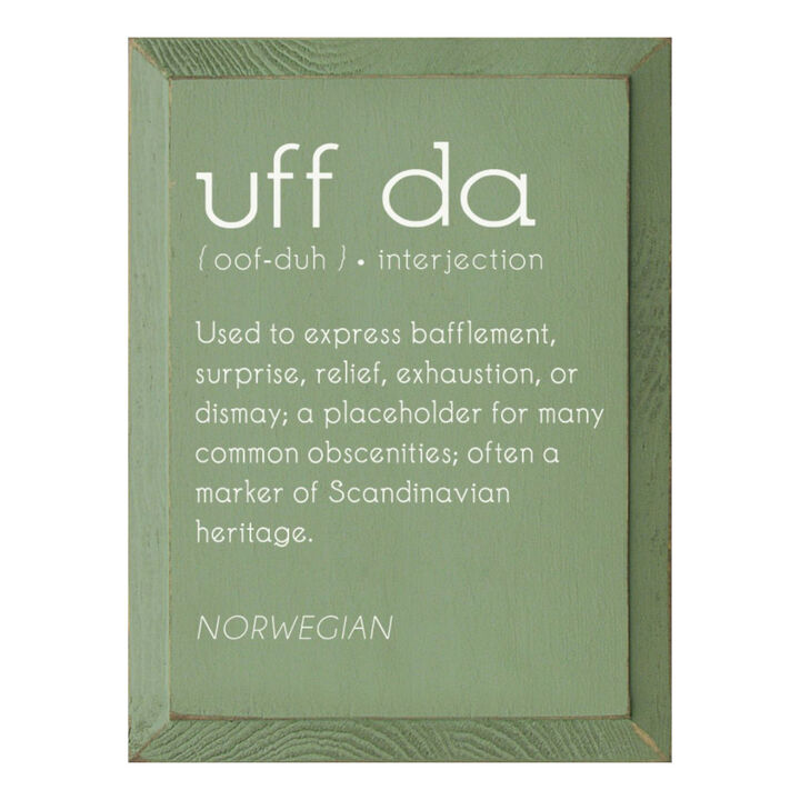 Uff Da Definition Wooden Wall Sign Scandinavian Farmhouse Decor