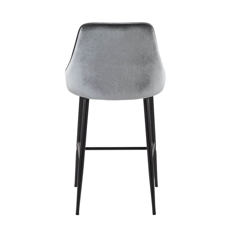 Lumisource Marcel Contemporary Counter Stool in Black Metal, Velvet - Set of 2 image number 6