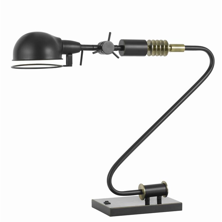 Adjustable Head Metal Desk Lamp in Black