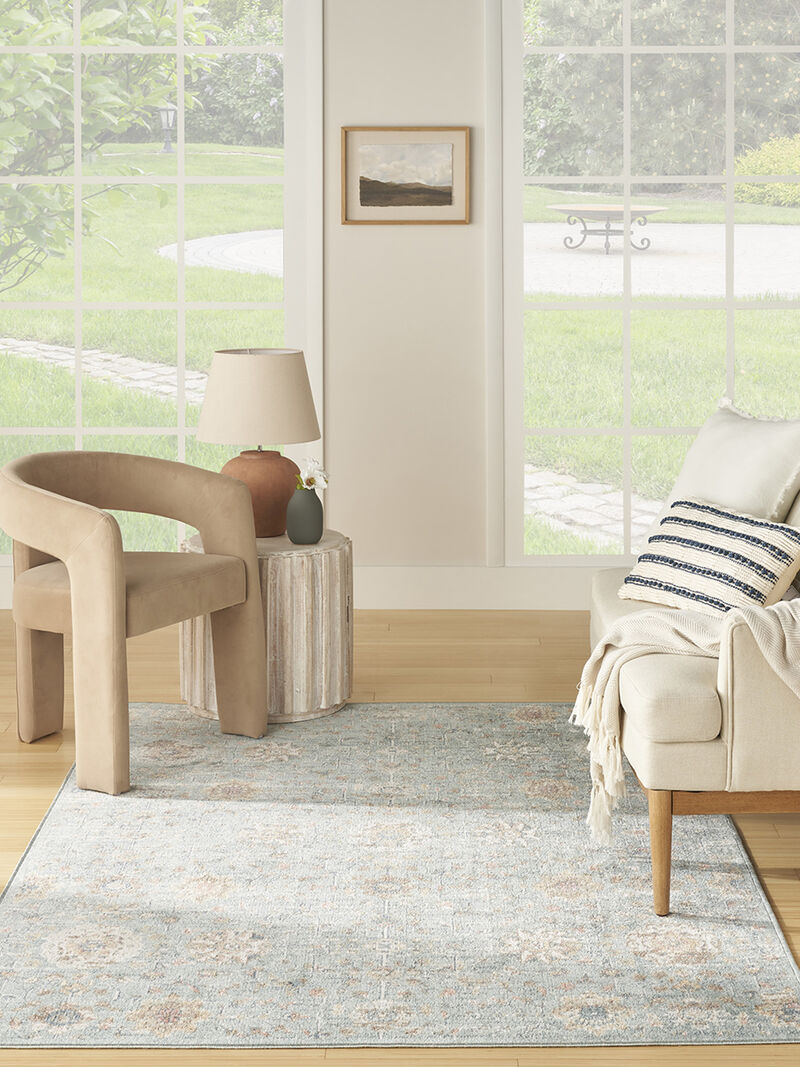 Washable Decor WSD14 Blue 6'7" x 9' Rug