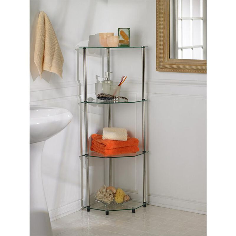 Convience Concept, Inc. Designs2Go Classic Glass 4 Tier Corner Shelf