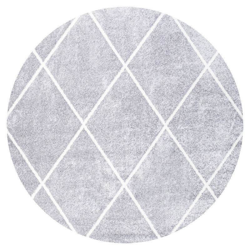 Cole Minimalist Diamond Trellis Round Area Rug