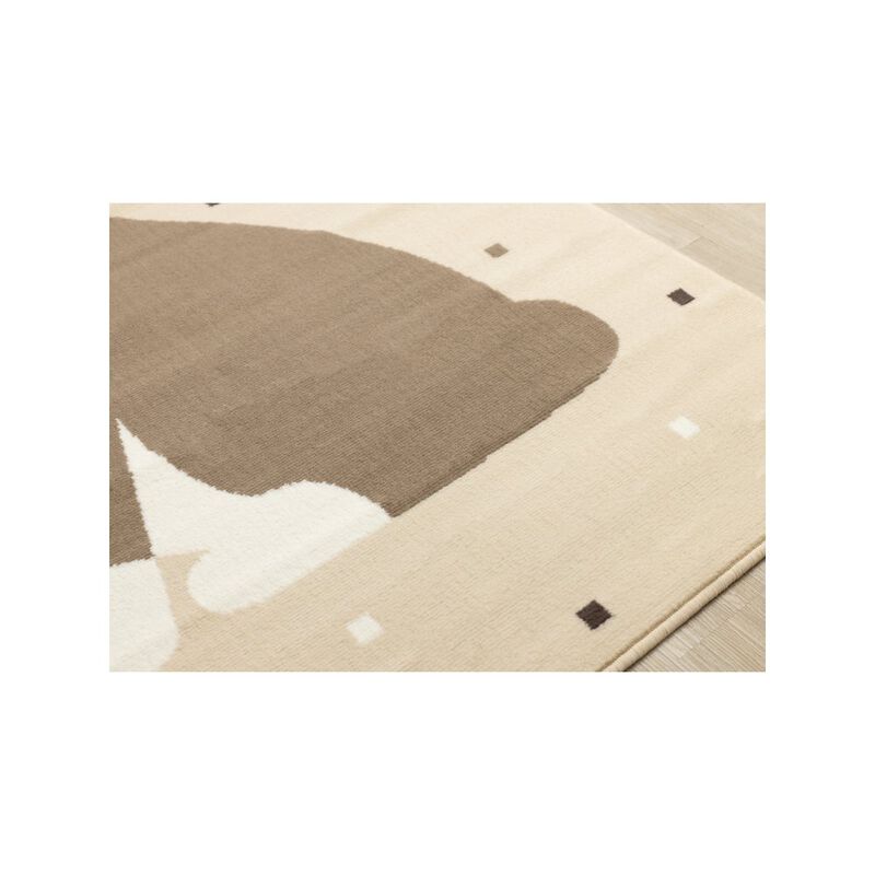 Novelle Home Functional Kids Beige Brown Swaggy Dog Area Rug, 5'3 x 7'5 image number 5