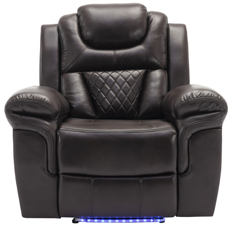 Streamdale Manual Recliner Chair with LED Lights for Home Theater