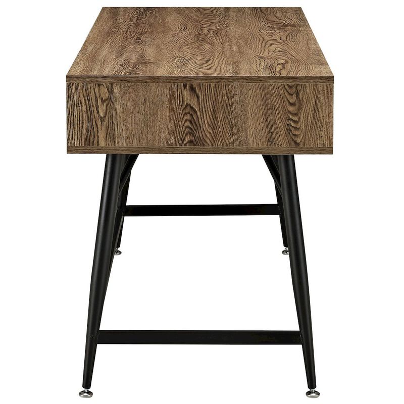 Modern Wood-Grained Patterned Melamine Office Desk image number 3