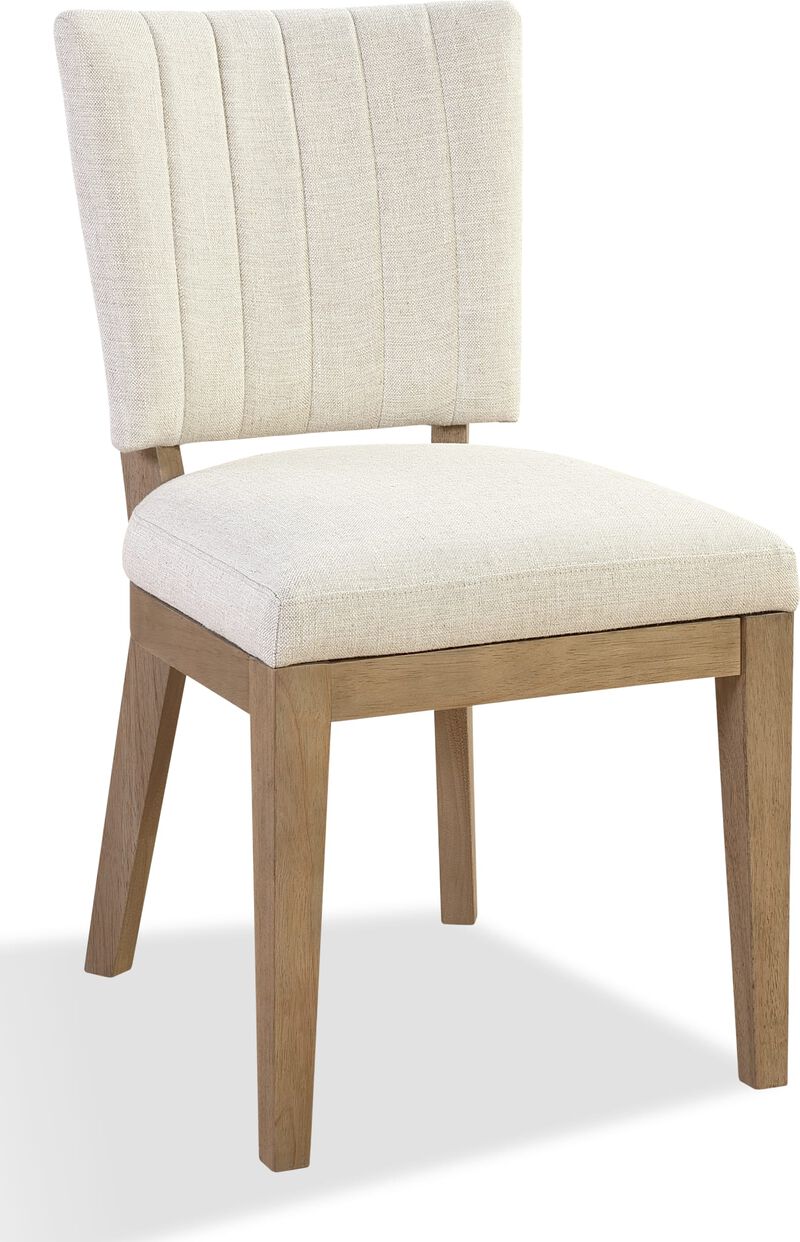 Sumner Channel Back Upholstered Dining Chair in Natural - Set of 2