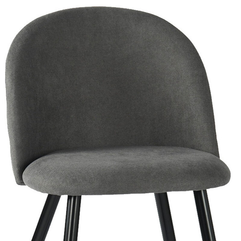 HomeRoots Set of Two Gray and Black Upholstered Fabric Dining Side Chairs