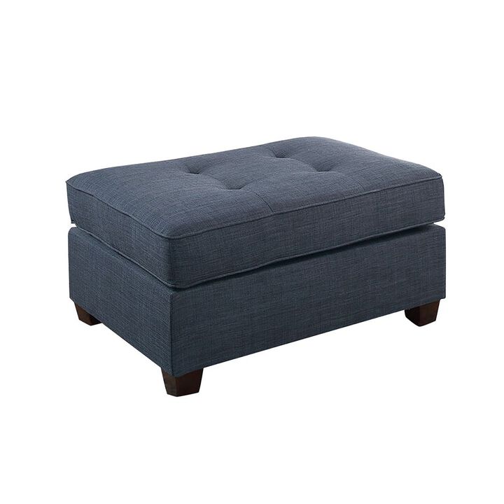Fabric cocktail Ottoman with Button Tufted Seat in Dark Blue(D0102H5LRWT)