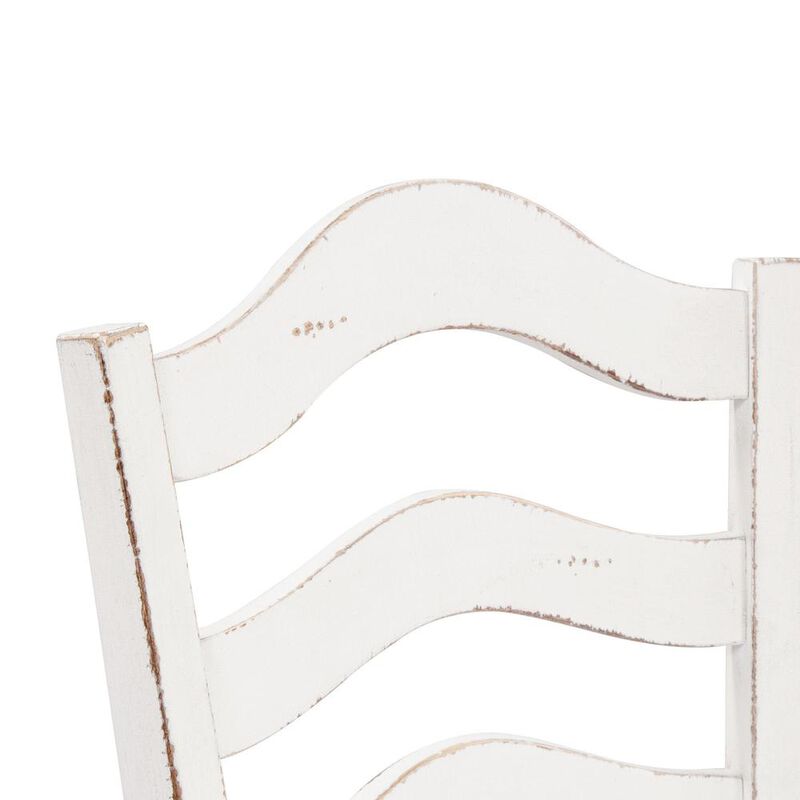 Liberty Furniture Magnolia Manor Ladder Back Counter Chair (RTA)-Set of 2 in Antique White image number 3