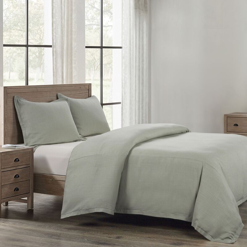 Hera Sage Queen Duvet Cover Set image number 0