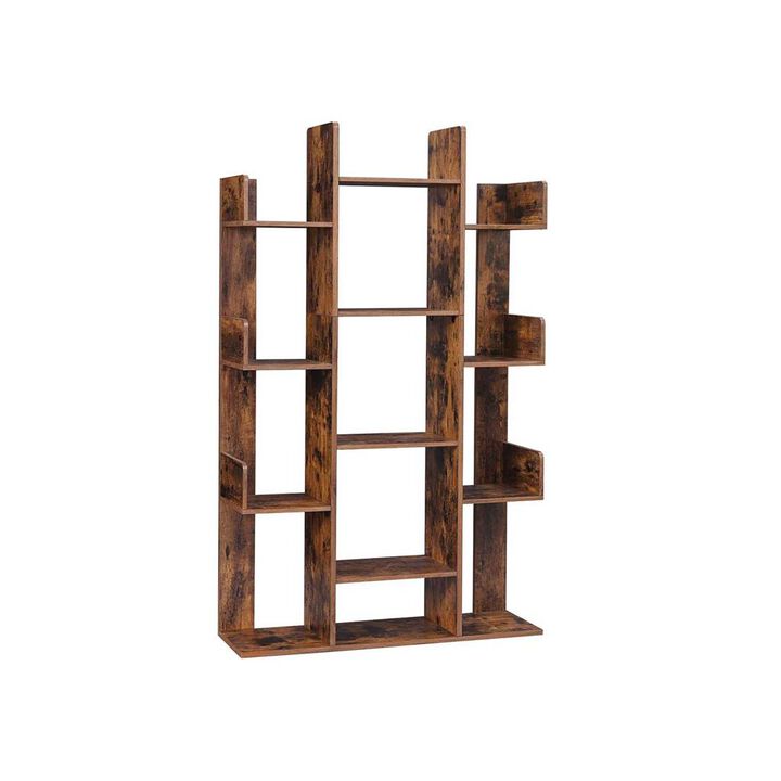 BreeBe Rustic Brown Tree-shaped Wooden Bookcase