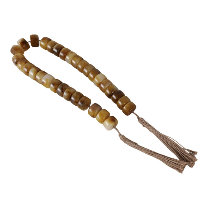 38" Cylinder 1" Resin Beaded Garland, Brown