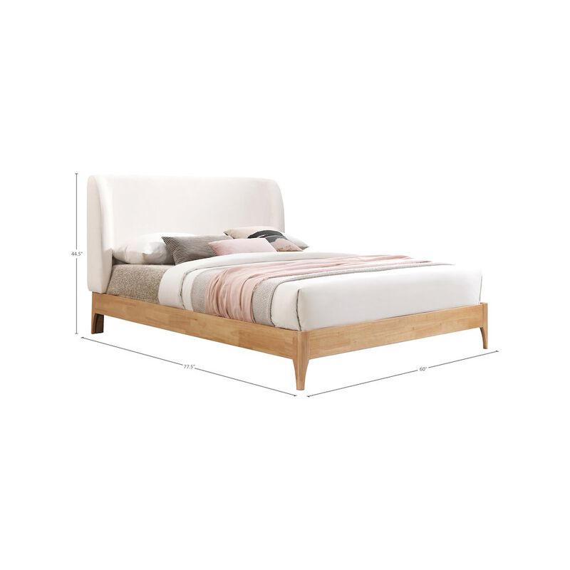 Meridian Furniture Ventura Cream Polyester Fabric Full Bed