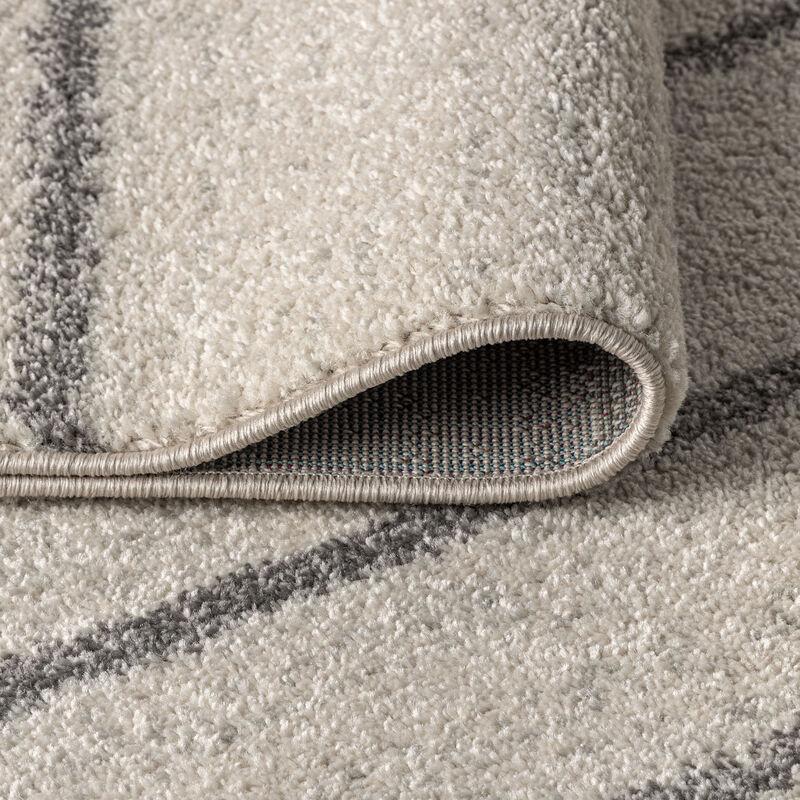 Williamsburg Minimalist Stripe Cream/Black 8 ft. x 10 ft. Area Rug