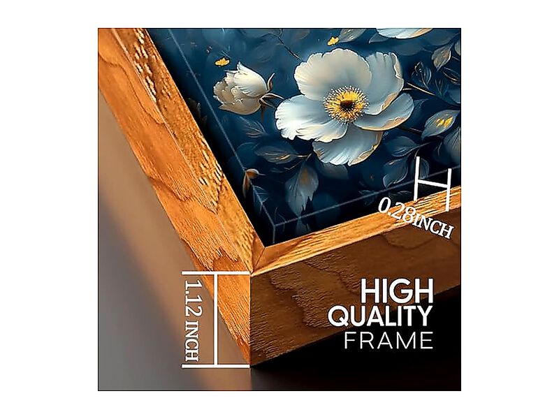 White Floral Canvas Wall Art Bedroom Large Blue Decor Plant 24 X 48 Inch image number 3