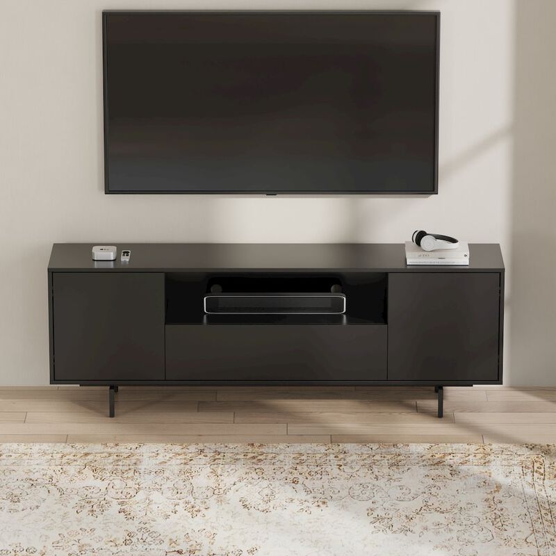 Avichi Black Laminate 3 Door TV Console