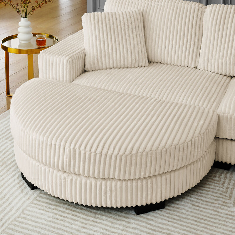 Merax Convertible Loveseat Sofa Bed with Arc Footstool image number 7