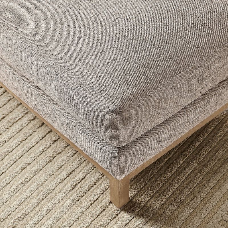 Modway Roscoe Fabric Ottoman in Pewter - Upholstered Rectangular Footstool for Living Room, Bedroom, or Lounge Seating image number 9