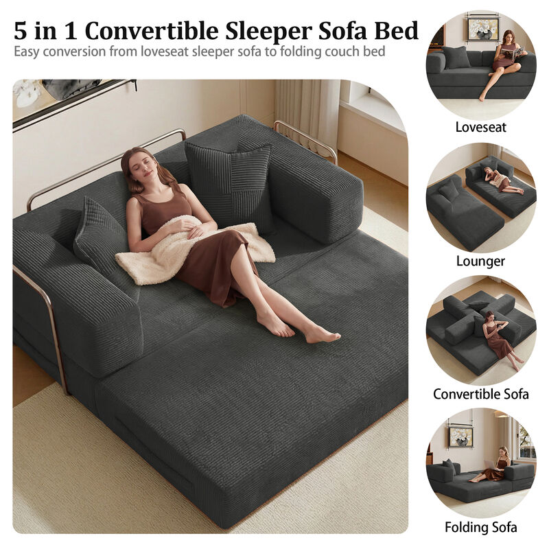 5-in-1 Convertible Sleeper Sofa Bed image number 3
