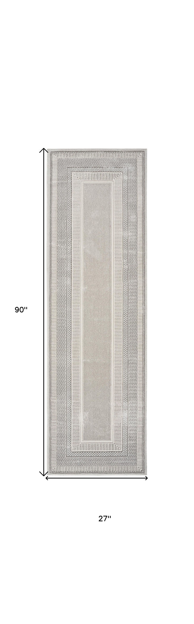 HomeRoots Geometric Non Skid Runner Rug image number 2
