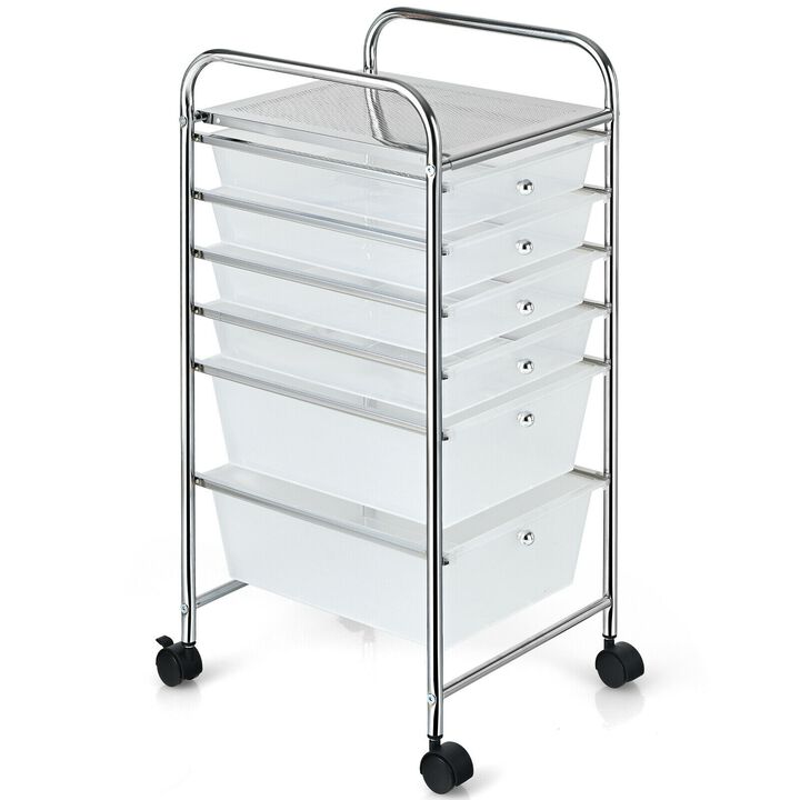 6-Drawer Mobile Storage Organizer Cart for Home, Office and Craft Room