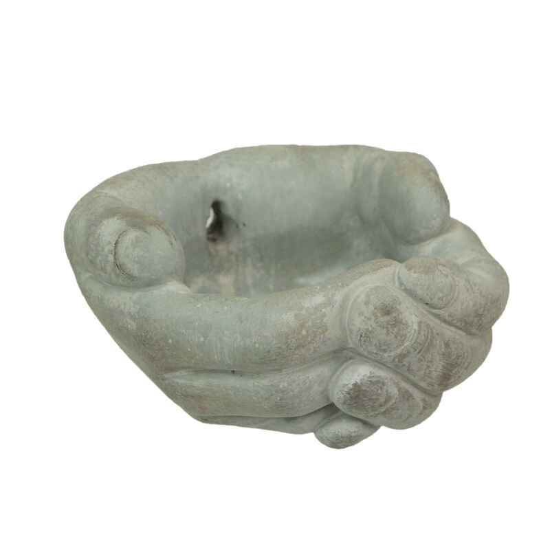 Cement Cupped Hands Wall-Mountable Planter & Birdfeeder image number 0