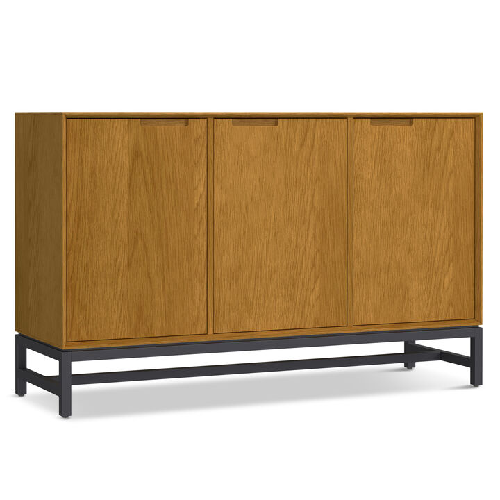 Simpli Home Banting Mid Century 3 Door Sideboard Buffet