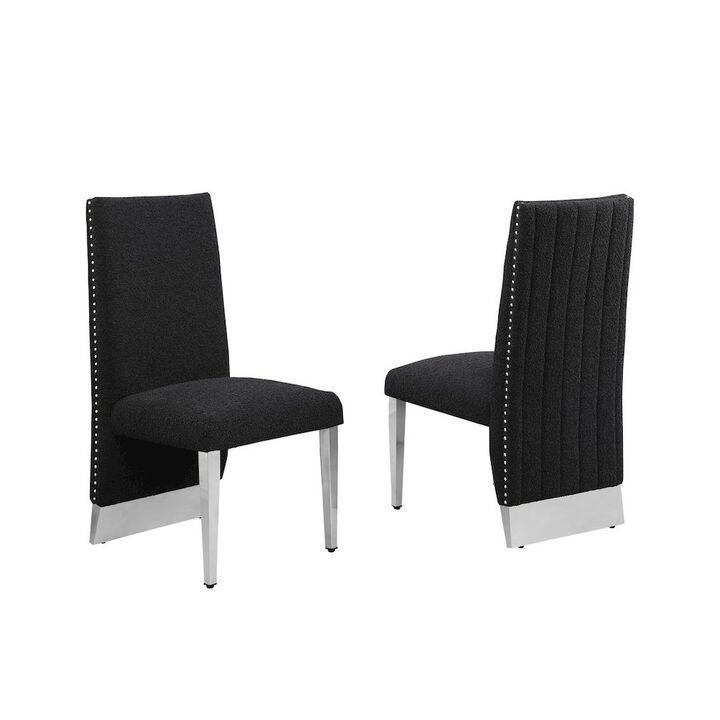 Luxe Black boucle side chairs - Set of 2