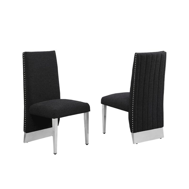 Luxe Black boucle side chairs - Set of 2