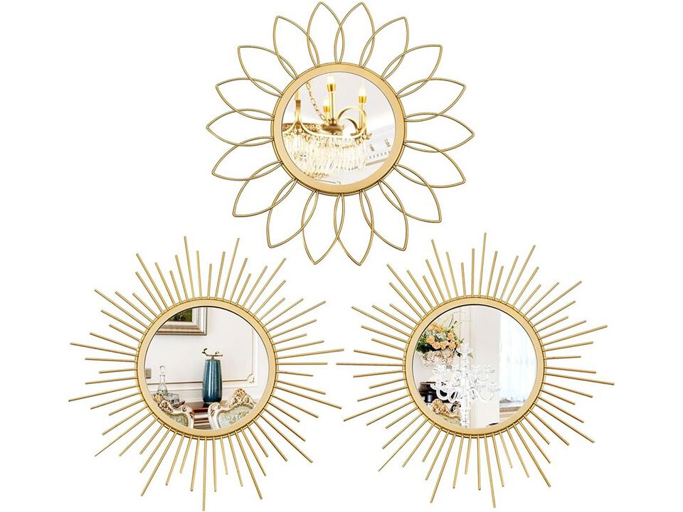 Decorative Sunburst Wall Mirror for Home D&eacute;cor, Reflective Accent Design