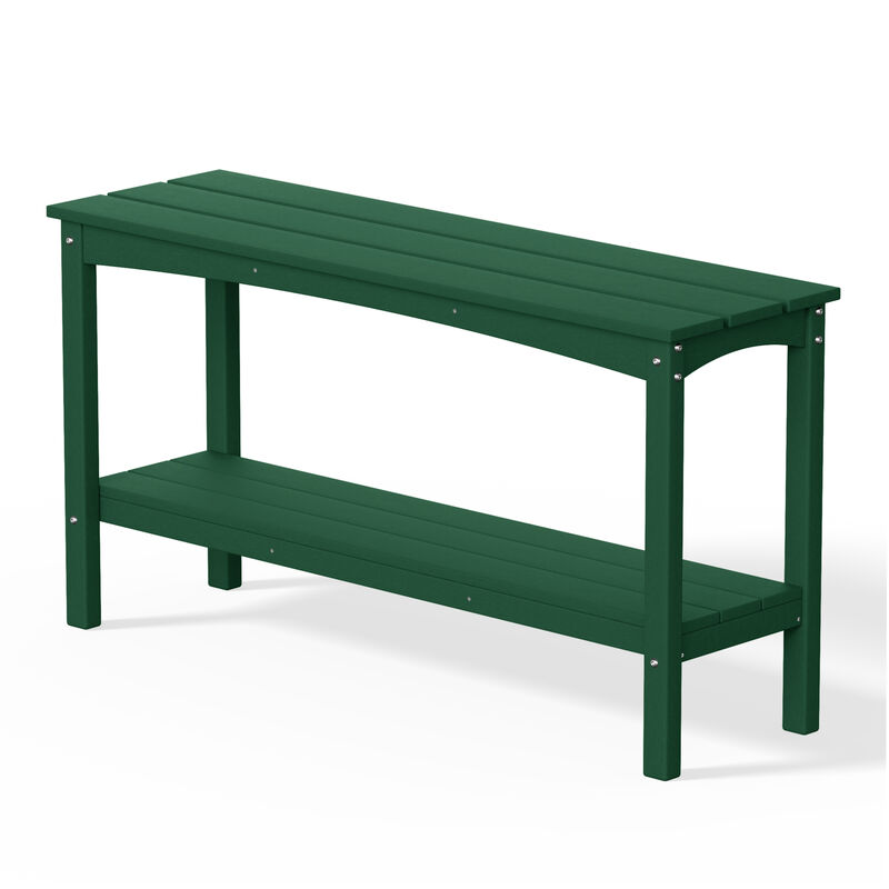 WestinTrends 55" Outdoor Patio HDPE Adirondack 2-Tier Shelf Console Table