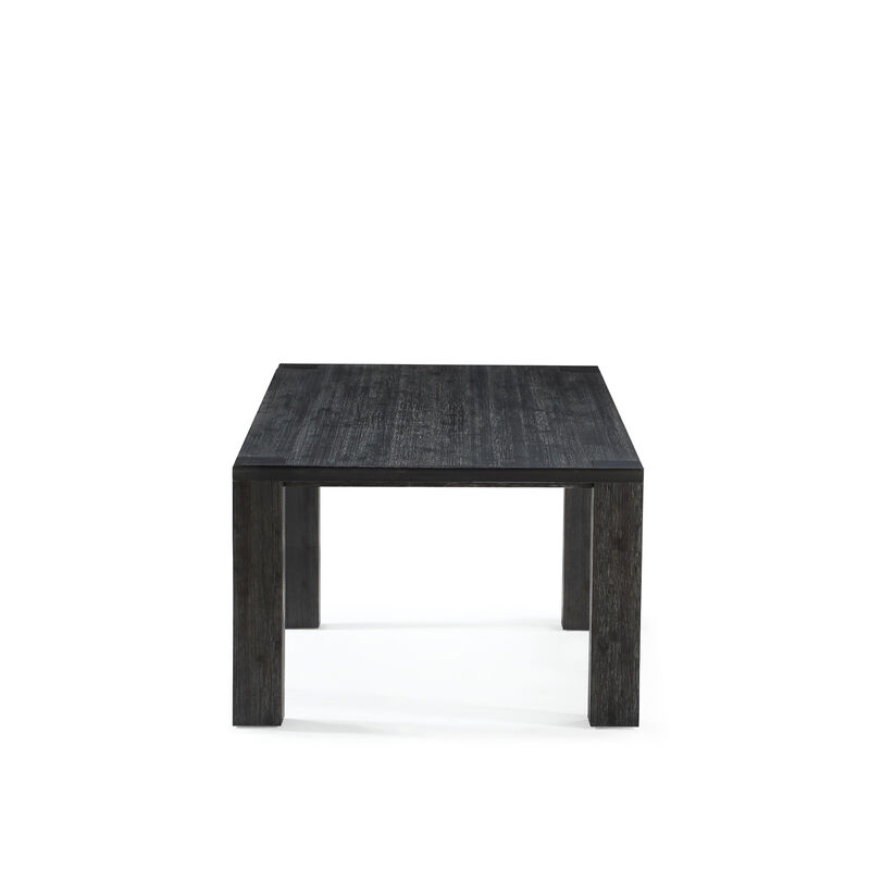 63-94 Inch Pim Acacia Wood Dining Table, 2 Extension Leaves, Graphite Gray