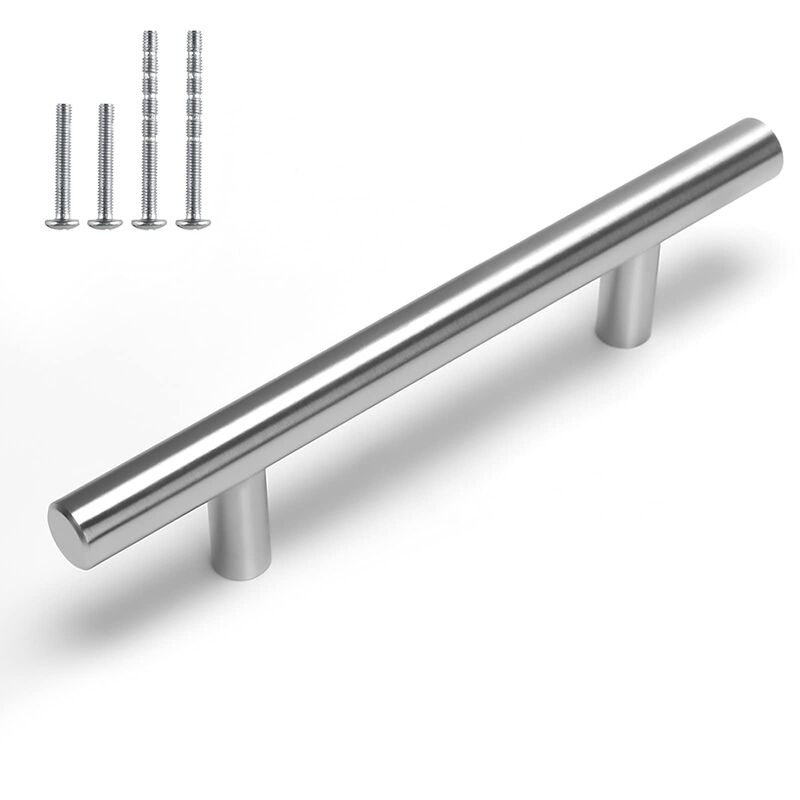 homdiy Cabinet Pulls Brushed Nickel Kitchen Cabinet Handle 3-3/4In Hole Centers 30Pack - HD201SN Stainless Steel Drawer Pulls Ni