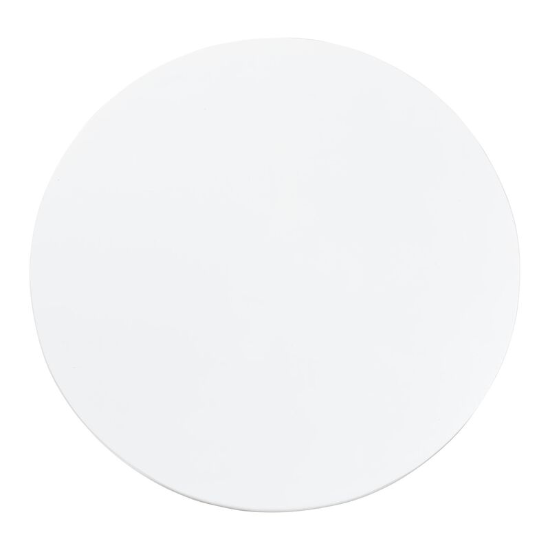 bali & pari Parvana Round Coffee Table with Fluted Pedestal Base - Contemporary White Resin Accent Table for Living Room