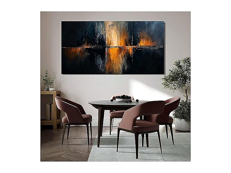 Canvas Wall Art Decor Modern Black Large Gold Work Living Room Abstract Walls image number 2